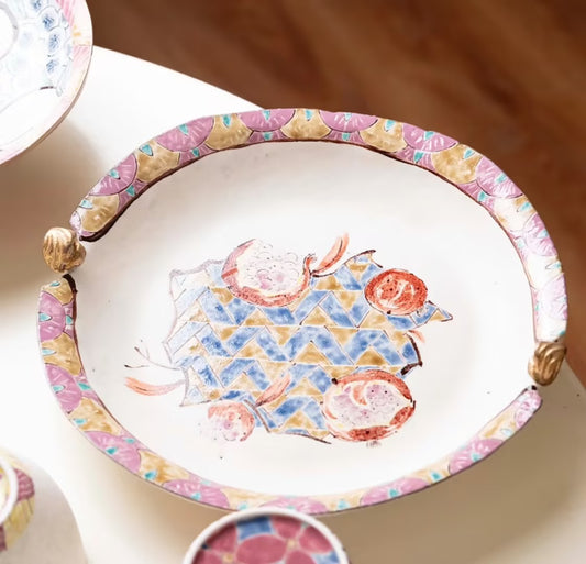 Rustic Hand-Painted Fruit Bowl