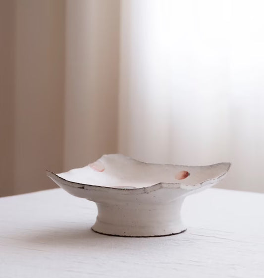 Tall Footed Hand-Painted Tomato Plate