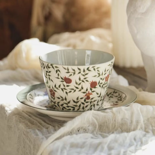 Underglaze Hand-Painted Pomegranate Cup