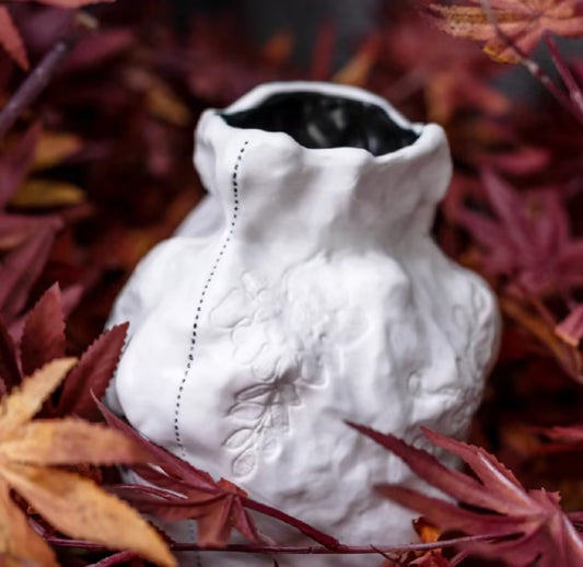 Lace Relief Ceramic Vase