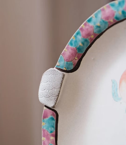Hand-Painted Peach Ceramic Plate