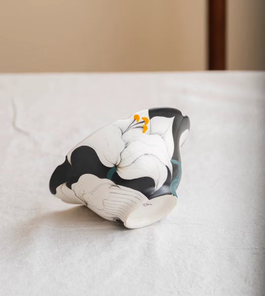 Matte Handmade Floral Crystalline Glaze Bowl