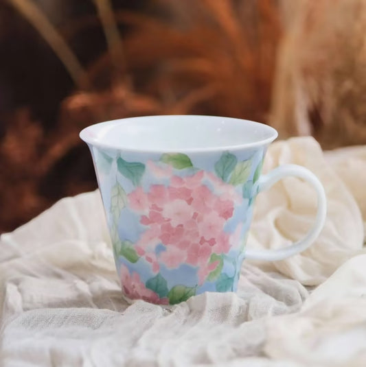Hand-Painted Floral Ceramic Cup