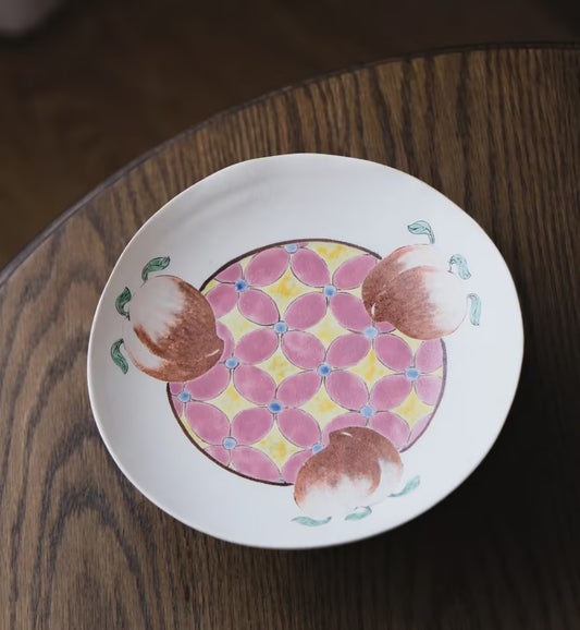 Hand-Painted Fruit Pattern Ceramic Plate