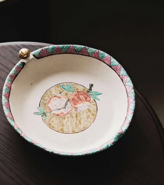 Hand-Painted Vintage Fruit Plate