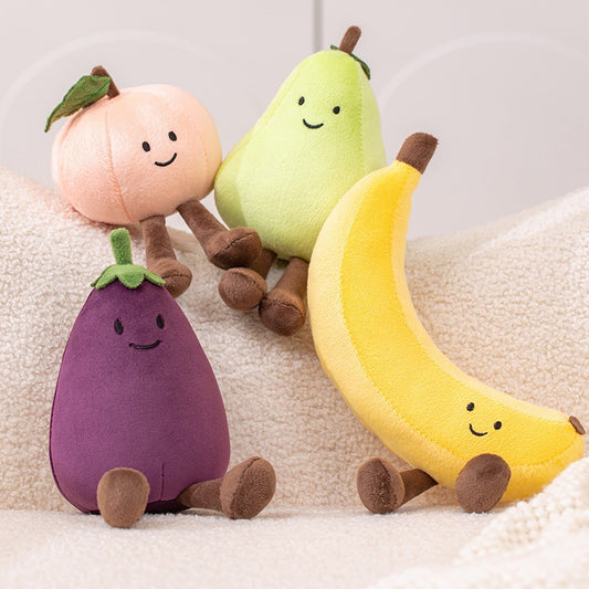 Banana Peach Eggplant Pear Plush Doll Pendant