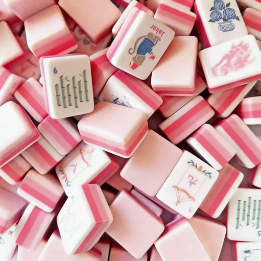 Four-Layer Acrylic Light Pink Mahjong Tiles