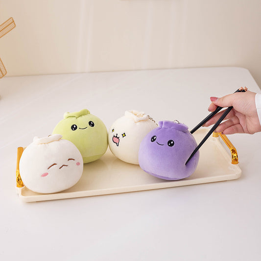 Cute Mini Bun Cartoon Expression Snack Keychain Pendant