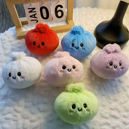 Cute Tianjin Baozi Stuffed Plush Soup Dumpling Food Doll Keychain