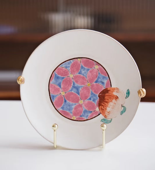 Hand-Painted Peach Dinner Plate