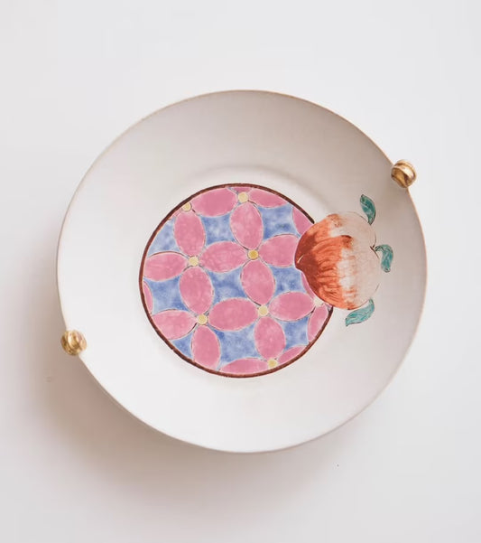 Hand-Painted Peach Dinner Plate