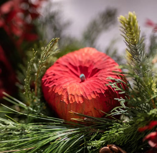 Handcrafted Camphorwood Red Berry Ornament