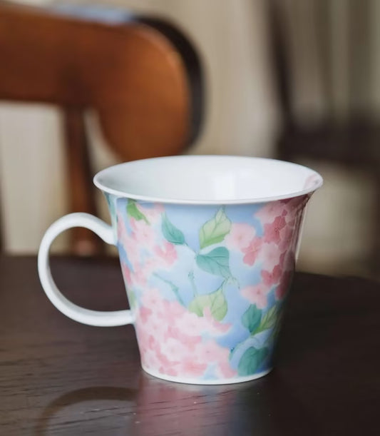 Hand-Painted Floral Ceramic Cup
