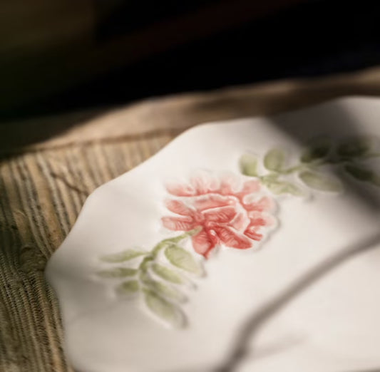 Floral Wreath Ceramic Plate