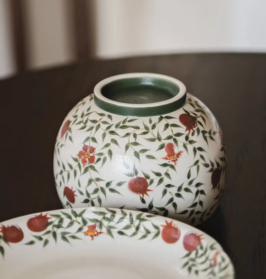 Hand-Painted Pomegranate Flower Coffee Cup