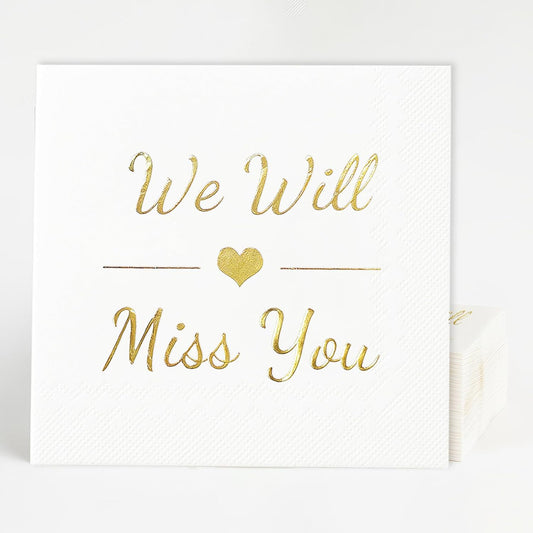 1001 We Will Miss You Napkinswhite cocktail napkins