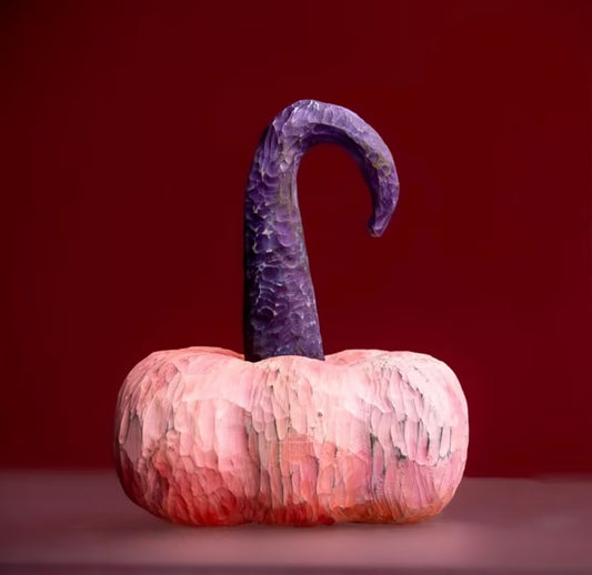 Handcrafted Cypress Wood Pumpkin Ornament