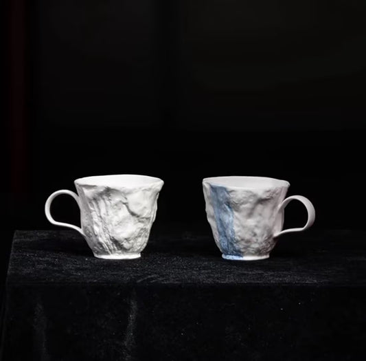 Ruffled Skirt Ceramic Cup – Blue