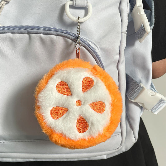 Cartoon Fruit Plush Coin Purse Pendant