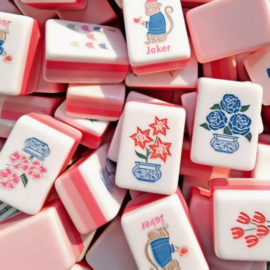 Four-Layer Acrylic Light Pink Mahjong Tiles