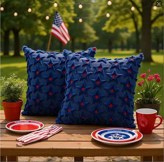 American Independence Day Quilted Plush Pillow