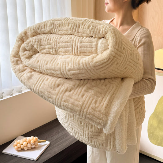 New Foreign Trade Jacquard Shu Cotton Velvet Blanket Thickened Warm Lambswool Blanket Class A Double Layer Office Nap Blanket