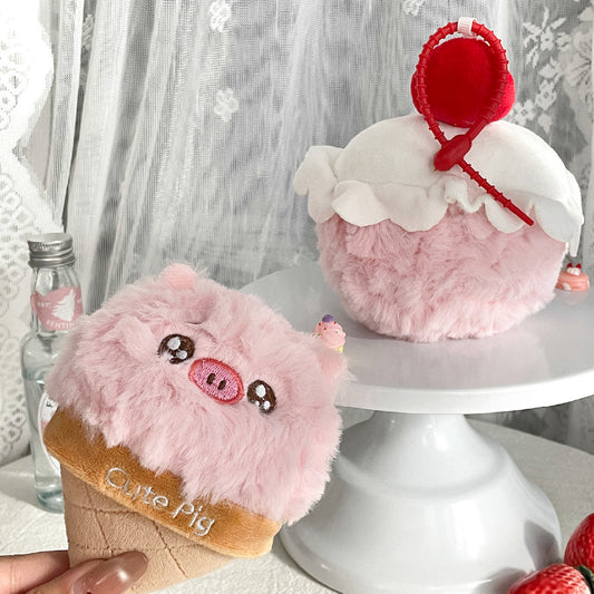 Strawberry Cone Piglet Plush Pendant