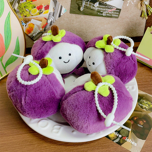 Cute Mangosteen Fruit Plush Pendant