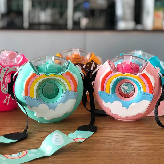 Cute Donut Shaped Kids Straw Cup