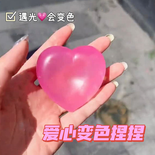 Color-Changing Love Rabbit Pinching Music Decompression Toys Wholesale Strawberry Decompression Vent Simulation Slow Rebound For Children When Exposed To Light