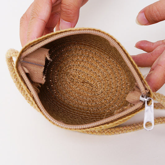 Summer Beach Cute Straw Crossbody Purse Children