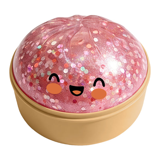 Cute Slow Rise Steamed Bun Squishy Toy with Steamer Basket