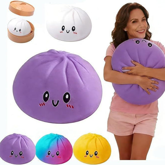 Cross-Border Oversized Simulated Buns, Squeeze And Decompress Flour Balls, Slow Rebound, Whole Person Decompression Toy With Steamer