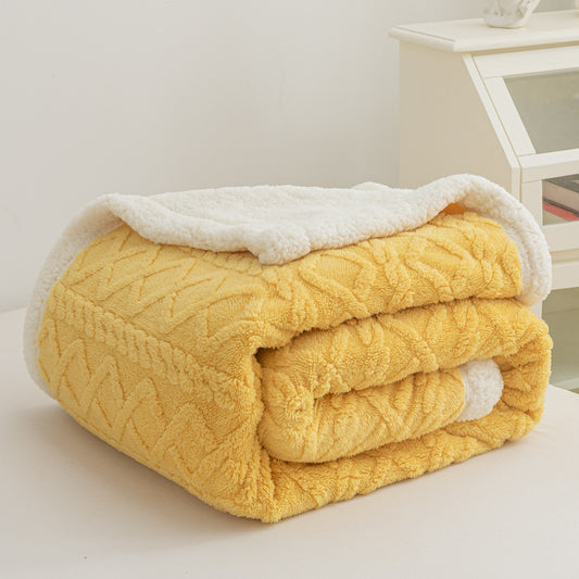 Jacquard Plush Double Layer Thickened Office Nap Blanket