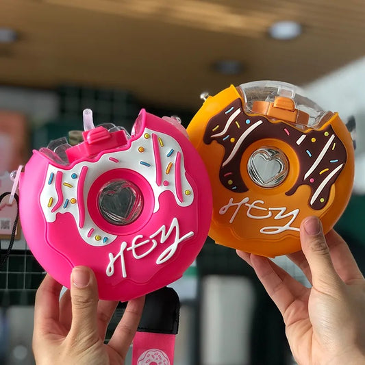 Cute Donut Shaped Kids Straw Cup
