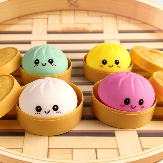 Simulated Steamer Emoticon Bun Pinching Music Large Size 8.5 Cm Tpr Decompression Artifact Trick Toy In Stock