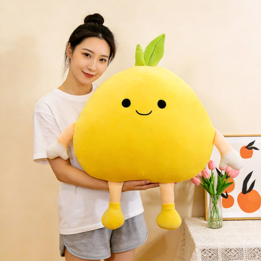 Cute Pomelo Plush Cartoon Fruit Doll Stress Relief Gift Girls Room Decor Plush Toy