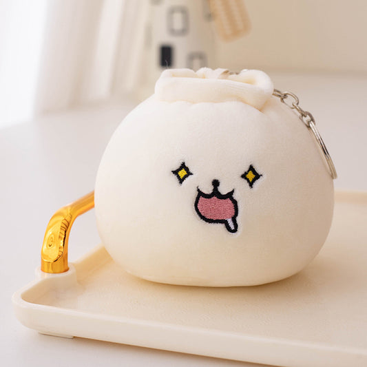 Cute Mini Bun Cartoon Expression Snack Keychain Pendant
