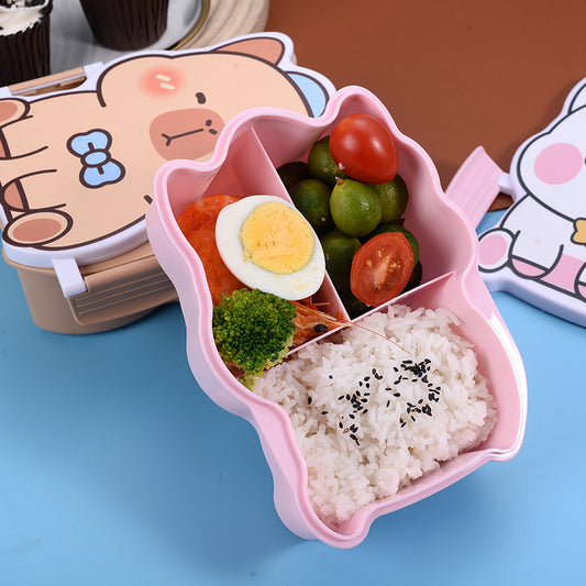 Cartoon Kids Lunch Box Set with Water Bottle