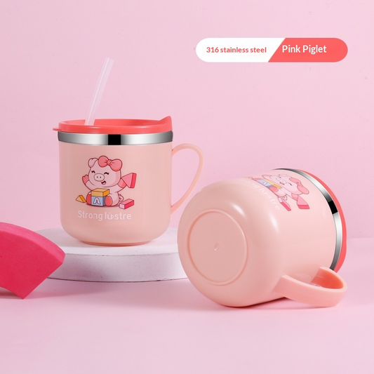 316 Stainless Steel Kids Toddler Sippy Cup with Straw