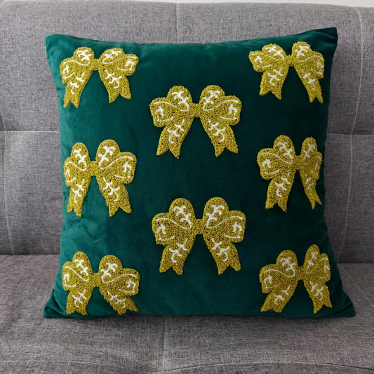 Christmas Embroidered Velvet Decorative Pillow Covers