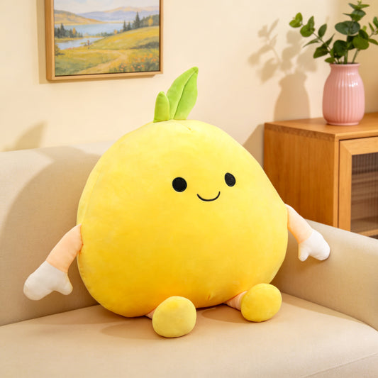Cute Pomelo Plush Cartoon Fruit Doll Stress Relief Gift Girls Room Decor Plush Toy
