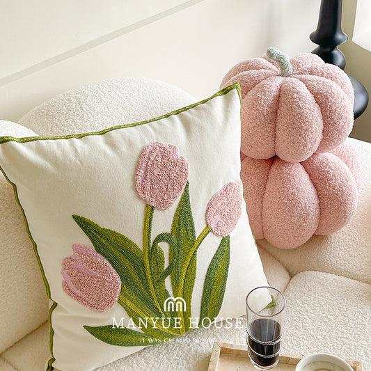 French Nordic Tulip Sofa Pillow Case