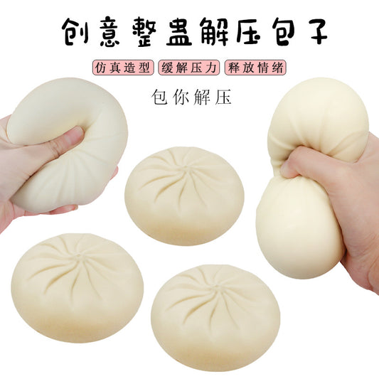 Cross-Border Oversized Simulated Buns, Squeeze And Decompress Flour Balls, Slow Rebound, Whole Person Decompression Toy With Steamer