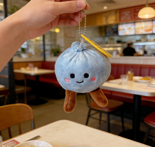 Crystal Velvet Plush Bun Keychain Pendant