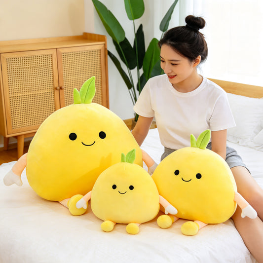 Cute Pomelo Plush Cartoon Fruit Doll Stress Relief Gift Girls Room Decor Plush Toy