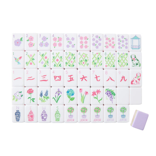 Lilac Acrylic Hand-Rubbed Crystal Mahjong Tiles