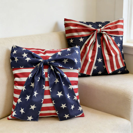 Independence Day Bow Printed Pillowcase