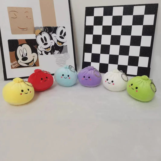 Cute Bao Bun Stuffed Plush Bag Charm Pendant Keychain