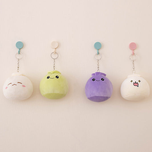 Cute Mini Bun Cartoon Expression Snack Keychain Pendant